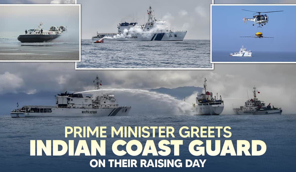 Prime Minister greets Indian Coast Guard on their Raising Day