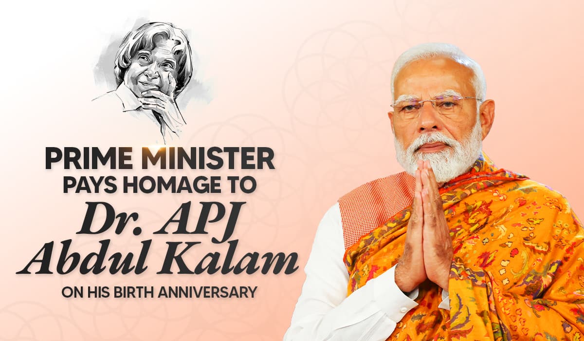 Prime Minister pays homage to Dr. APJ Abdul Kalam on his death anniversary