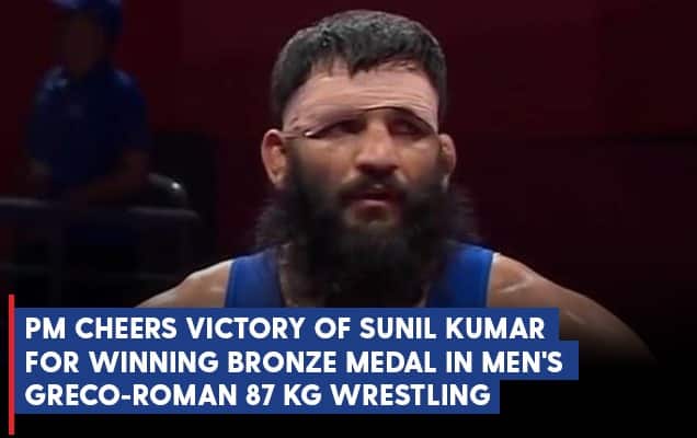 PM cheers victory of Sunil Kumar for winning Bronze Medal in Men's Greco-Roman 87 kg Wrestling