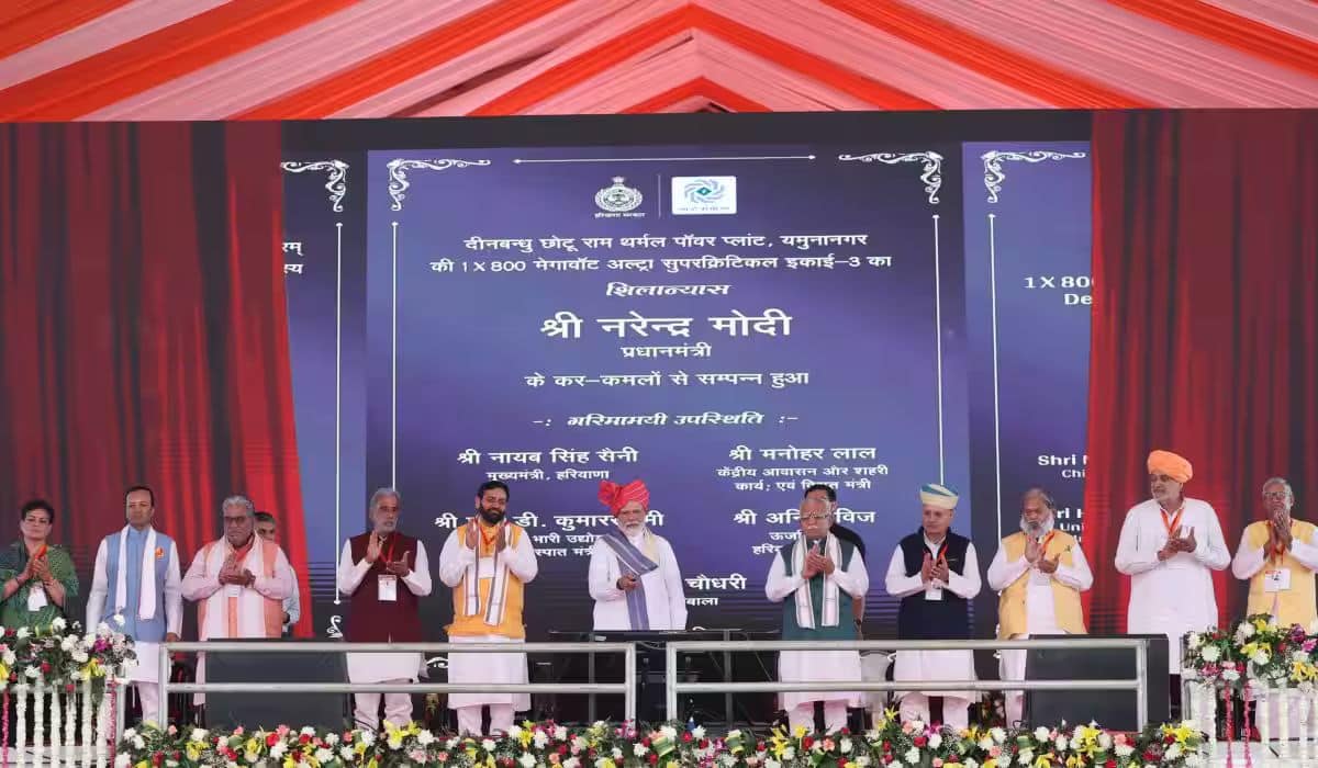 PM Modi inaugurates, lays foundation stone of development projects in Yamunanagar, Haryana