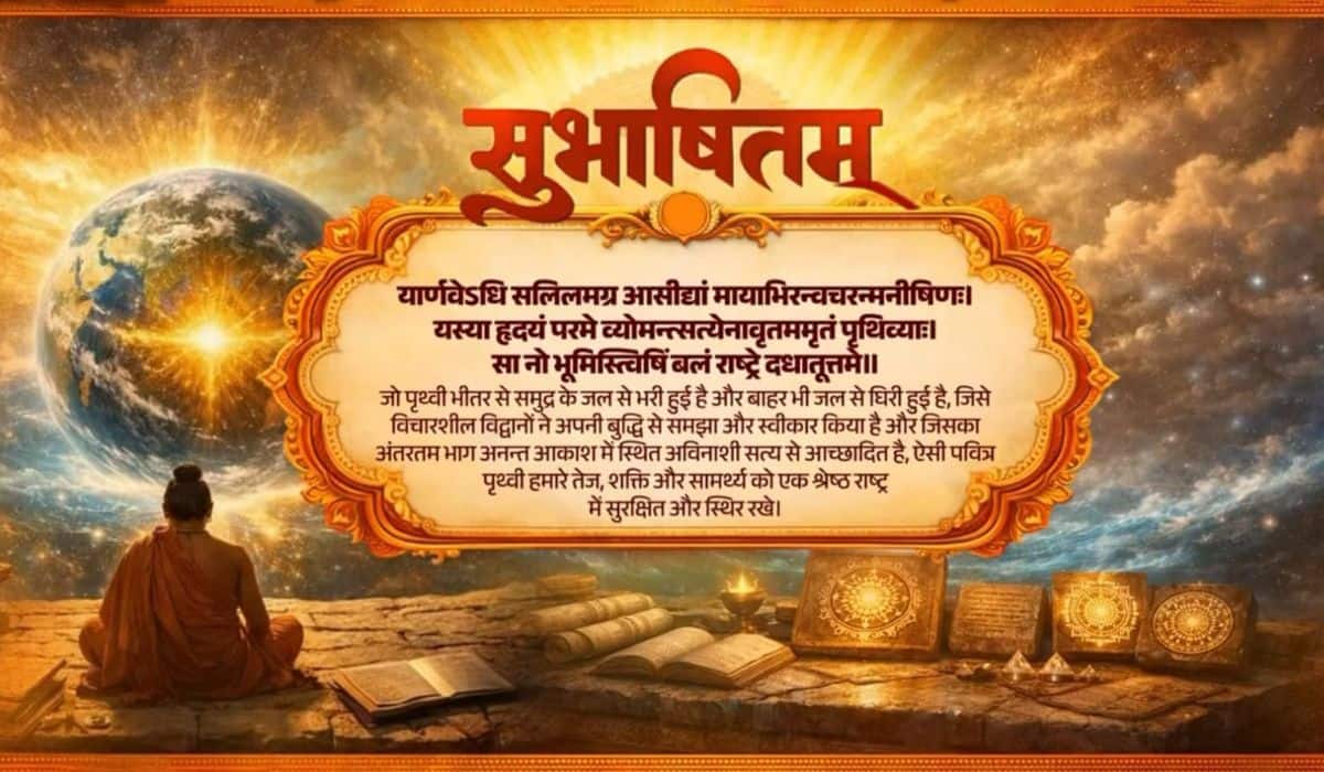 Prime Minister shares Sanskrit Subhashitam emphasising on sacred Earth as a source of strength to the nation