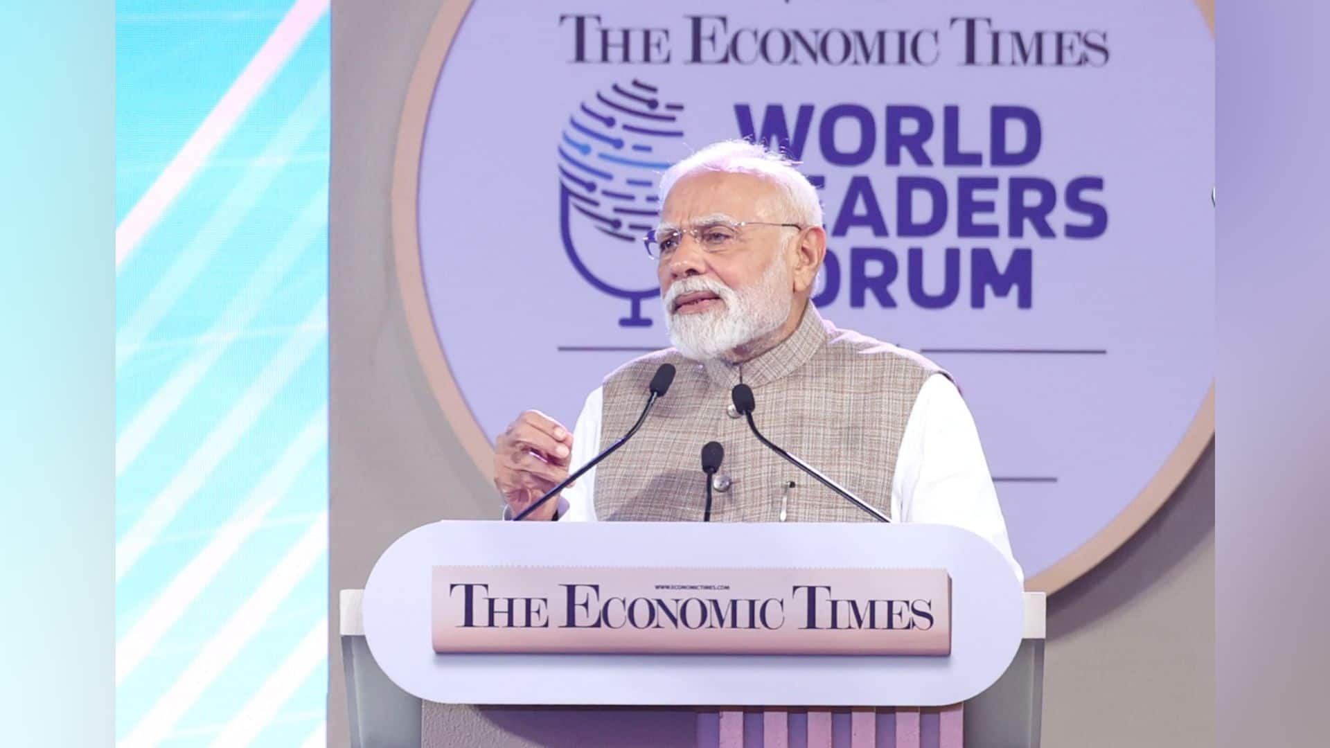 Prime Minister Shri Narendra Modi addresses the Economic Times World Leaders Forum in New Delhi