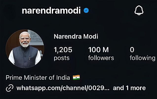 PM Modi becomes first world leader to cross 100 million Instagram followers