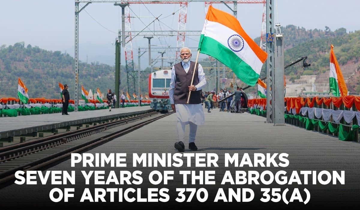 Prime Minister marks seven years of the abrogation of Articles 370 and 35(A)