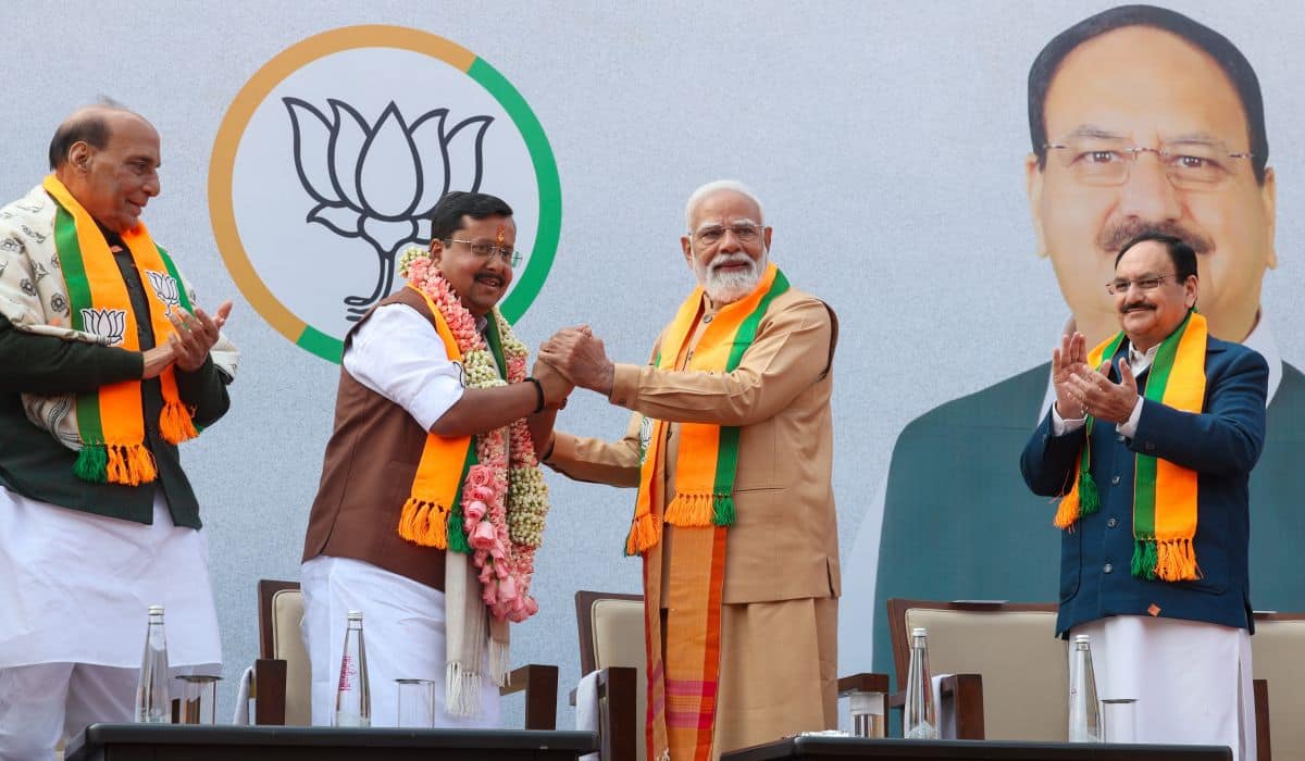 PM Modi addresses BJP karyakartas at felicitation of New Party President