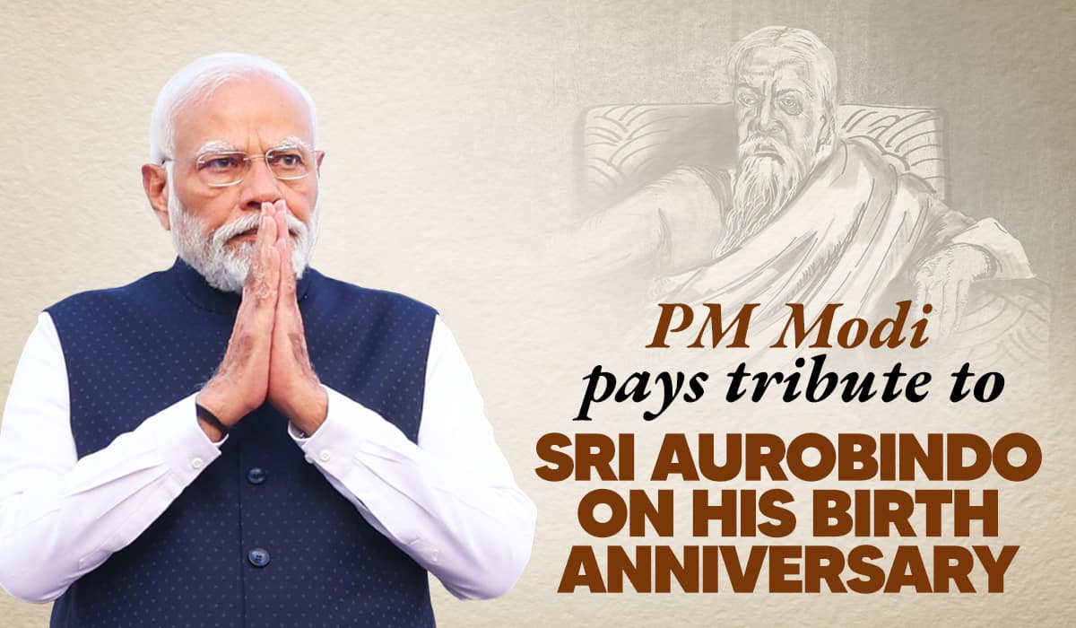 Prime Minister Narendra Modi pays tribute to Sri Aurobindo on his Birth Anniversary Prime Minister Narendra Modi pays tribute to Sri Aurobindo on his Birth Anniversary