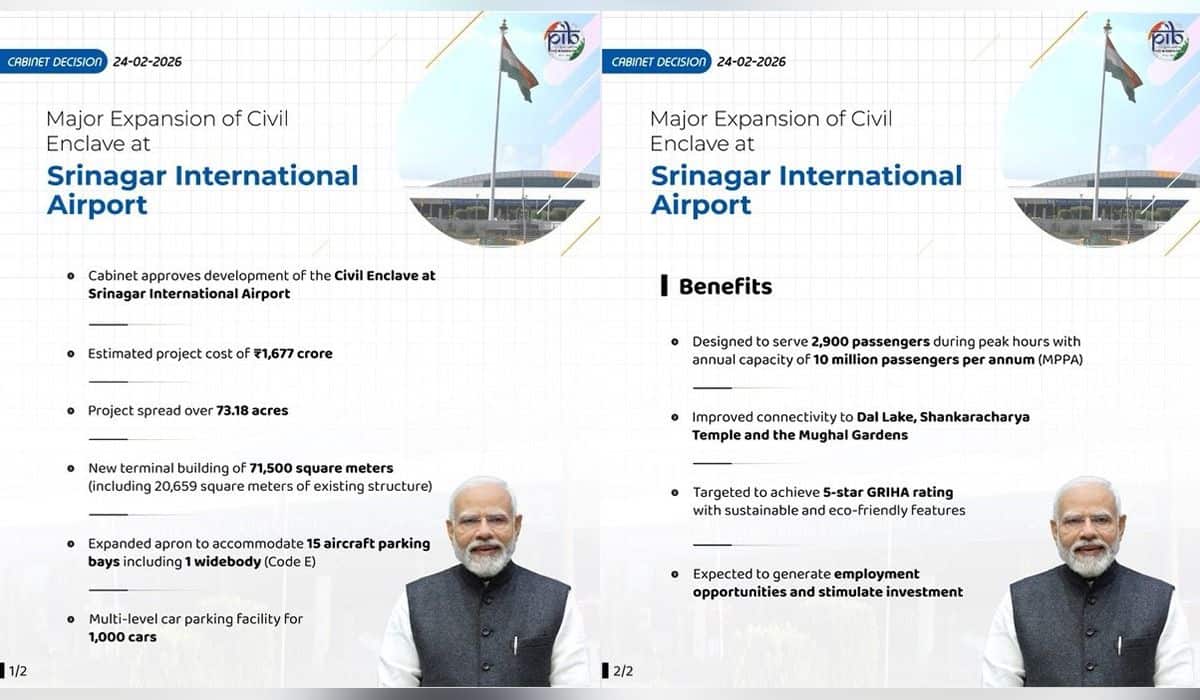 Cabinet approves major expansion of Civil Enclave at Srinagar International Airport