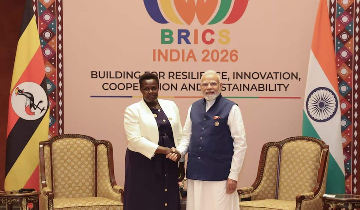 Prime Minister meets the Vice President of Uganda on the sidelines of the 18th BRICS Summit in New Delhi