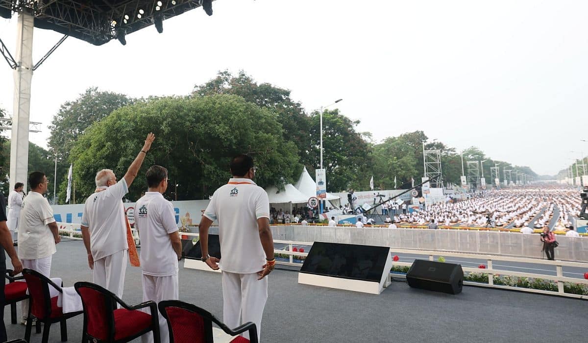 Prime Minister Naremdra Modi takes part in 12th International Day of Yoga celebrations in Kolkata, West Bengal
