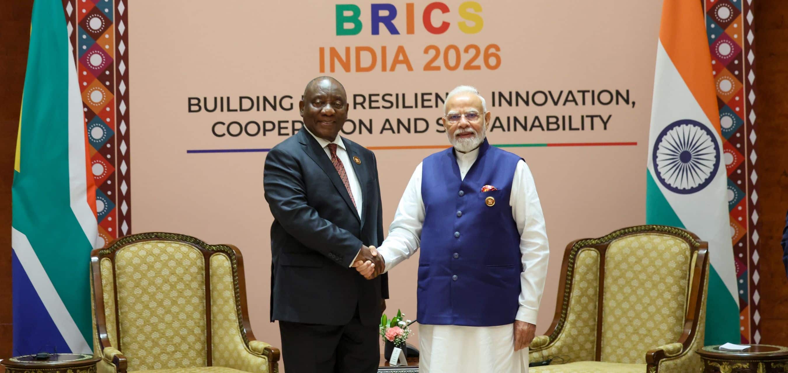 Prime Minister meets with the President of South Africa on the sidelines of the BRICS Summit in New Delhi