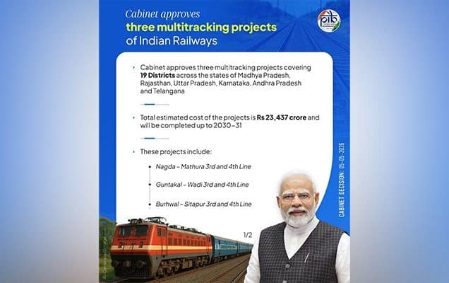 Govt approves ₹23,437 crore railway expansion across 6 states 