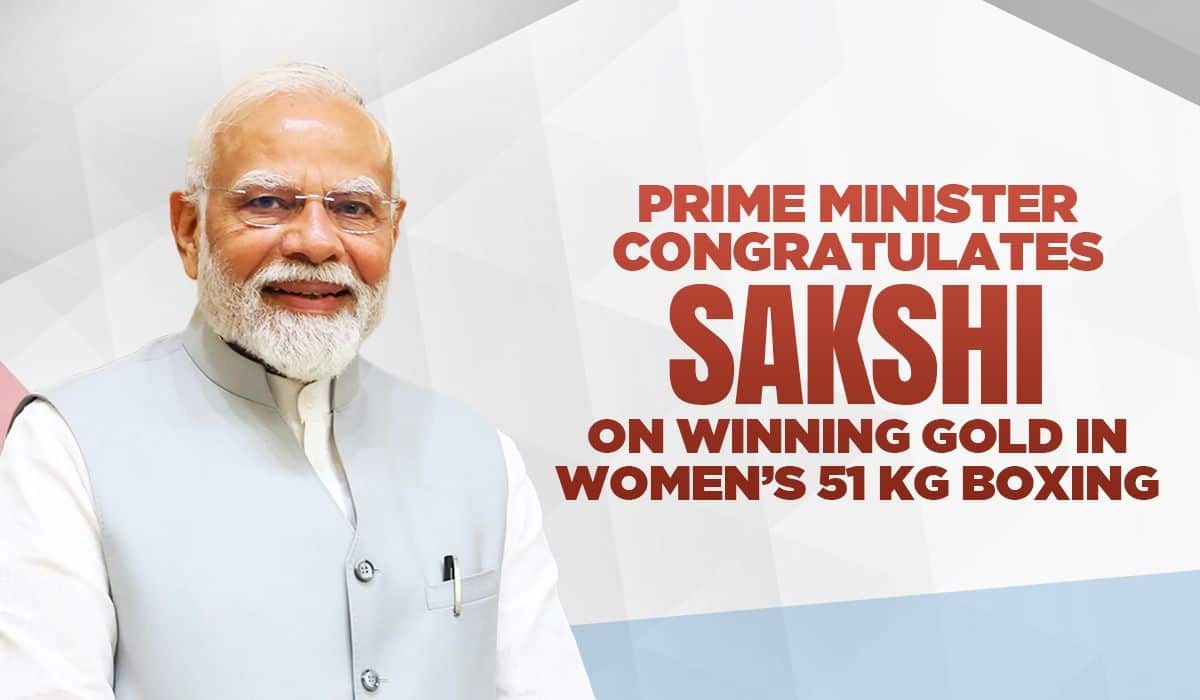 Prime Minister congratulates Sakshi on winning Gold in Women’s 51 kg Boxing