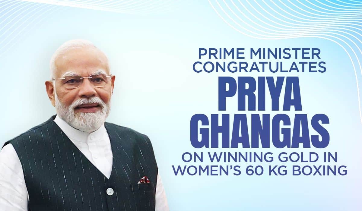 Prime Minister congratulates Priya Ghangas on winning Gold in Women’s 60 kg Boxing