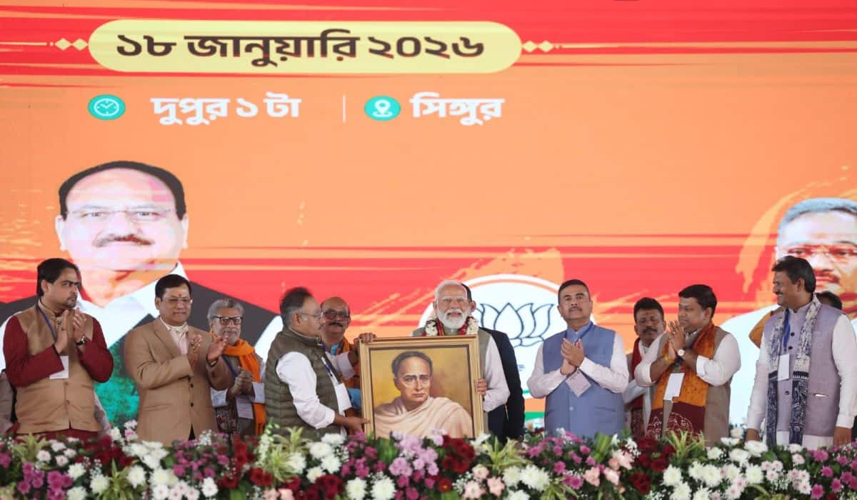 PM Modi addresses a massive public rally in Singur, Hooghly, West Bengal