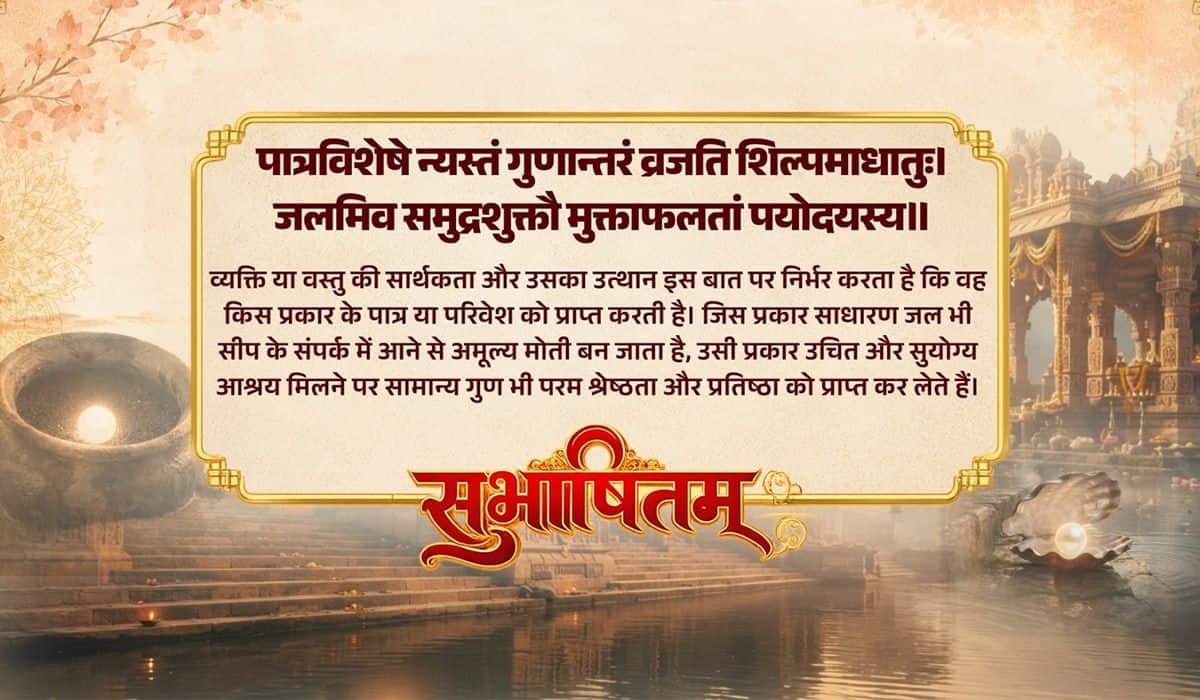 Prime Minister shares a Sanskrit Subhashitam, highlighting the importance of the right environment, guidance, and nurturing for talent to thrive
