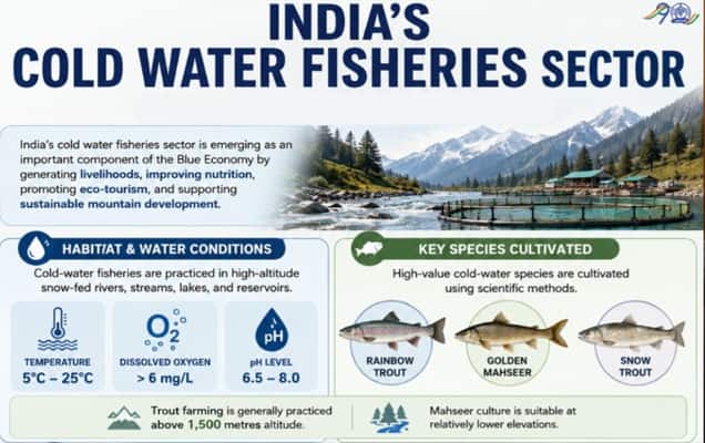 India’s cold-water fisheries emerge as key pillar of blue economy, with J&K leading production growth 