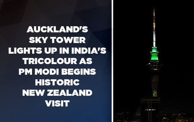 Auckland's Sky Tower lights up in India's tricolour as PM Modi begins historic New Zealand visit 