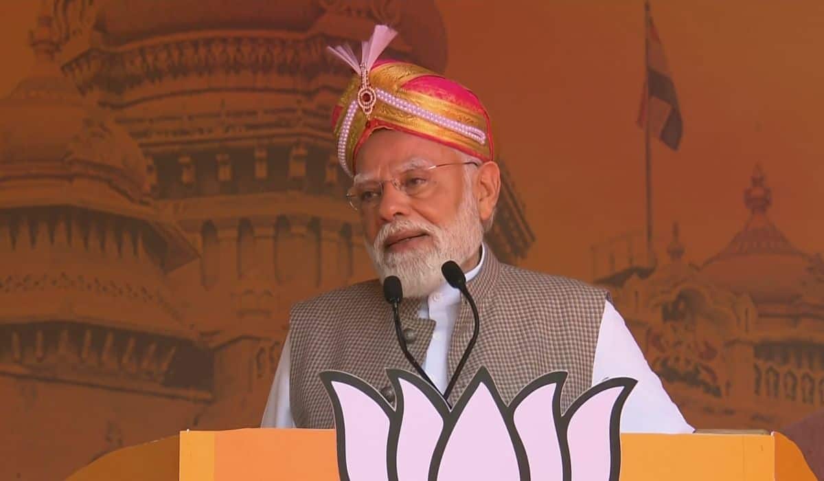 PM Modi addresses a mega public meeting in Bengaluru, Karnataka