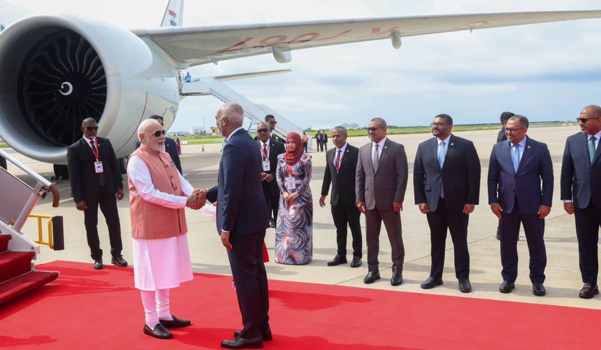 PM Modi arrives in Malé, Maldives