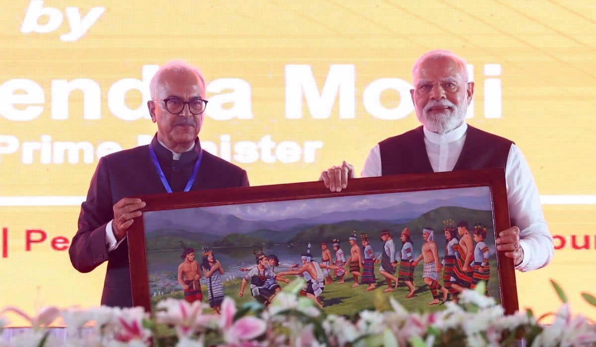PM Modi lays the foundation stone of multiple development projects worth over Rs 7,300 crore at Churachandpur, Manipur