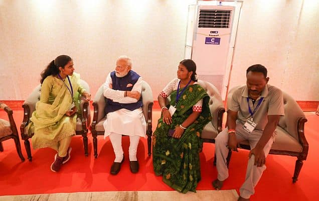 PM Modi Meets Families Of Slain BJP Workers After Bengal Swearing-In Ceremony 