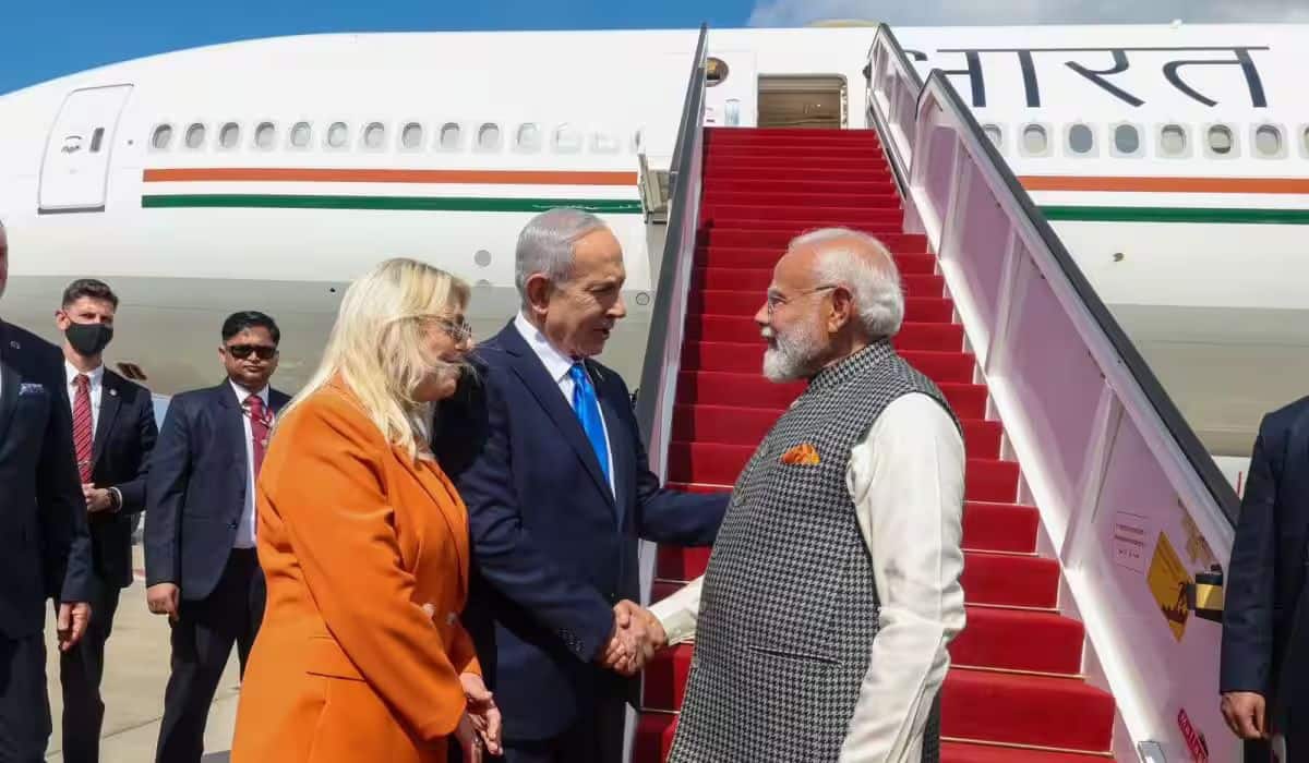 PM Modi arrives in Tel Aviv, Israel 