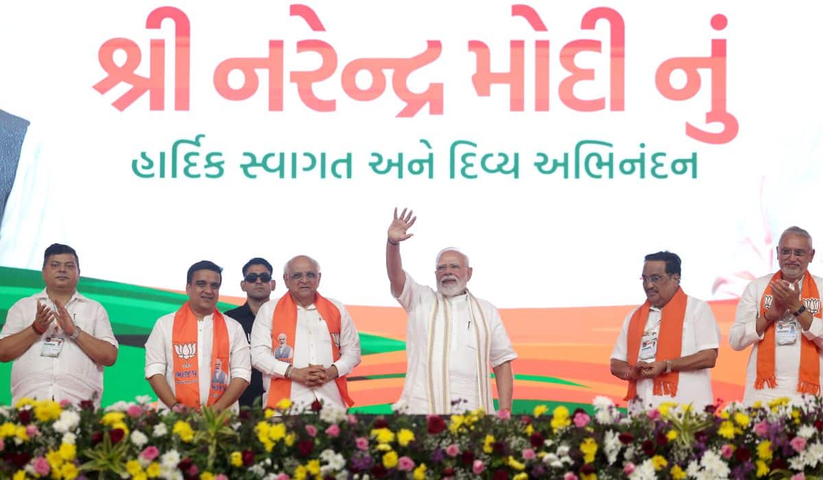 PM Modi addresses a programme in Navsari, Gujarat