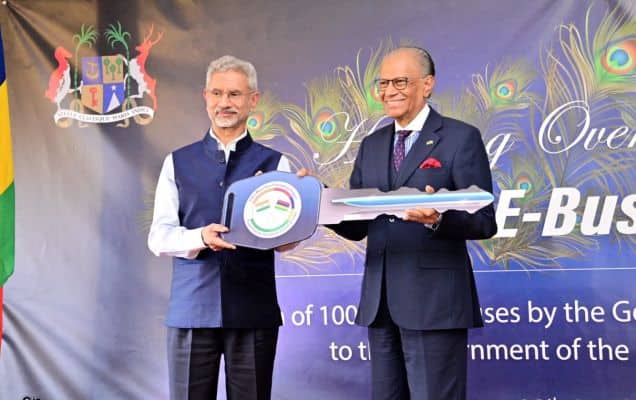'Green partnership': Jaishankar hands over 90 electric buses to Mauritius