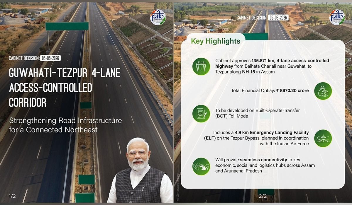 Cabinet approves a highway construction project in Assam worth ₹8,970.20 crore