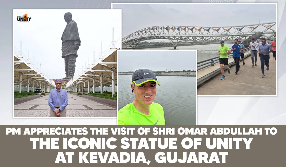 PM appreciates the visit of Shri Omar Abdullah to the iconic Statue of Unity at Kevadia, Gujarat