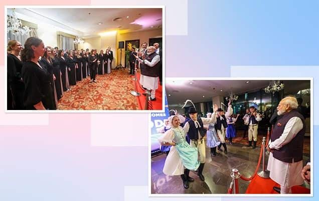 Slovak nationals welcome PM Modi with Vande Mataram, folk dance performances  