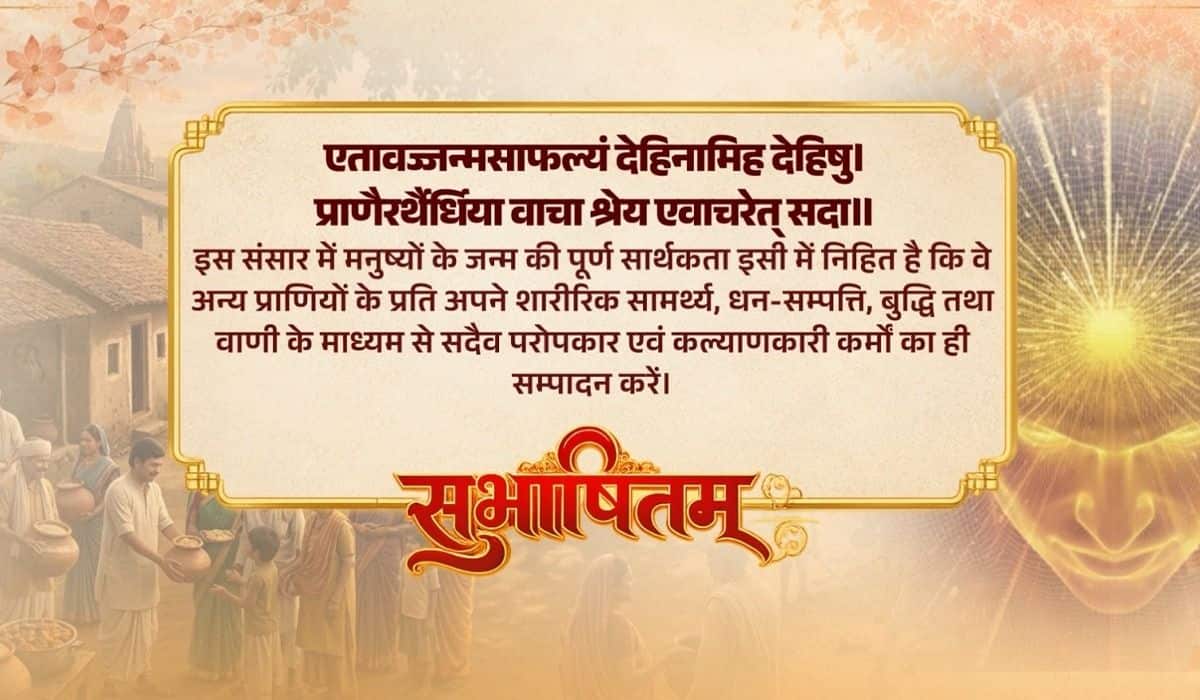 Prime Minister shares Sanskrit Subhashitam highlighting the importance of benevolent actions and welfare of others