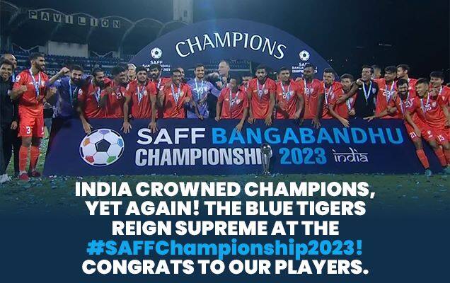 PM congratulates Indian Football Team on winning SAFF Championship 2023