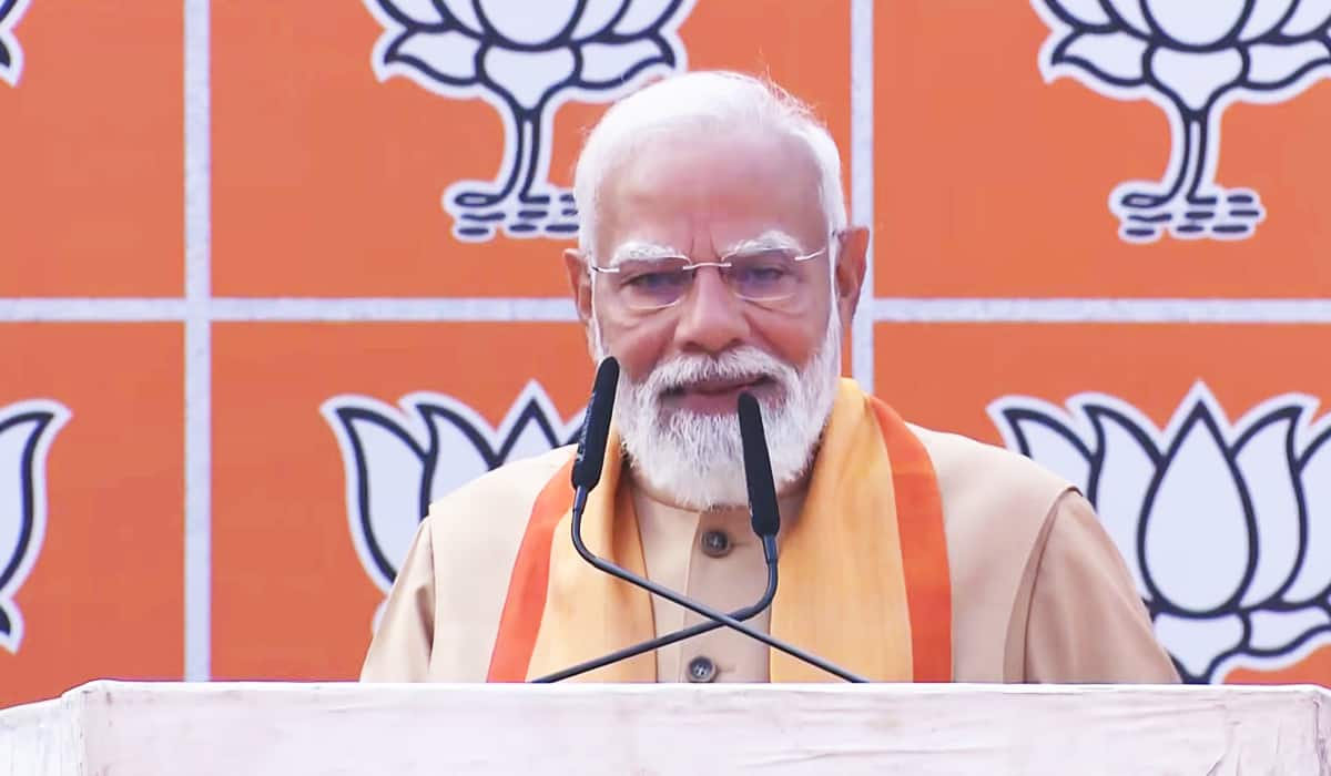 PM Modi addresses BJP karyakartas at felicitation of New Party President