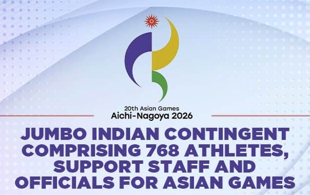 Jumbo Indian contingent comprising 768 athletes, support staff and officials for Asian Games