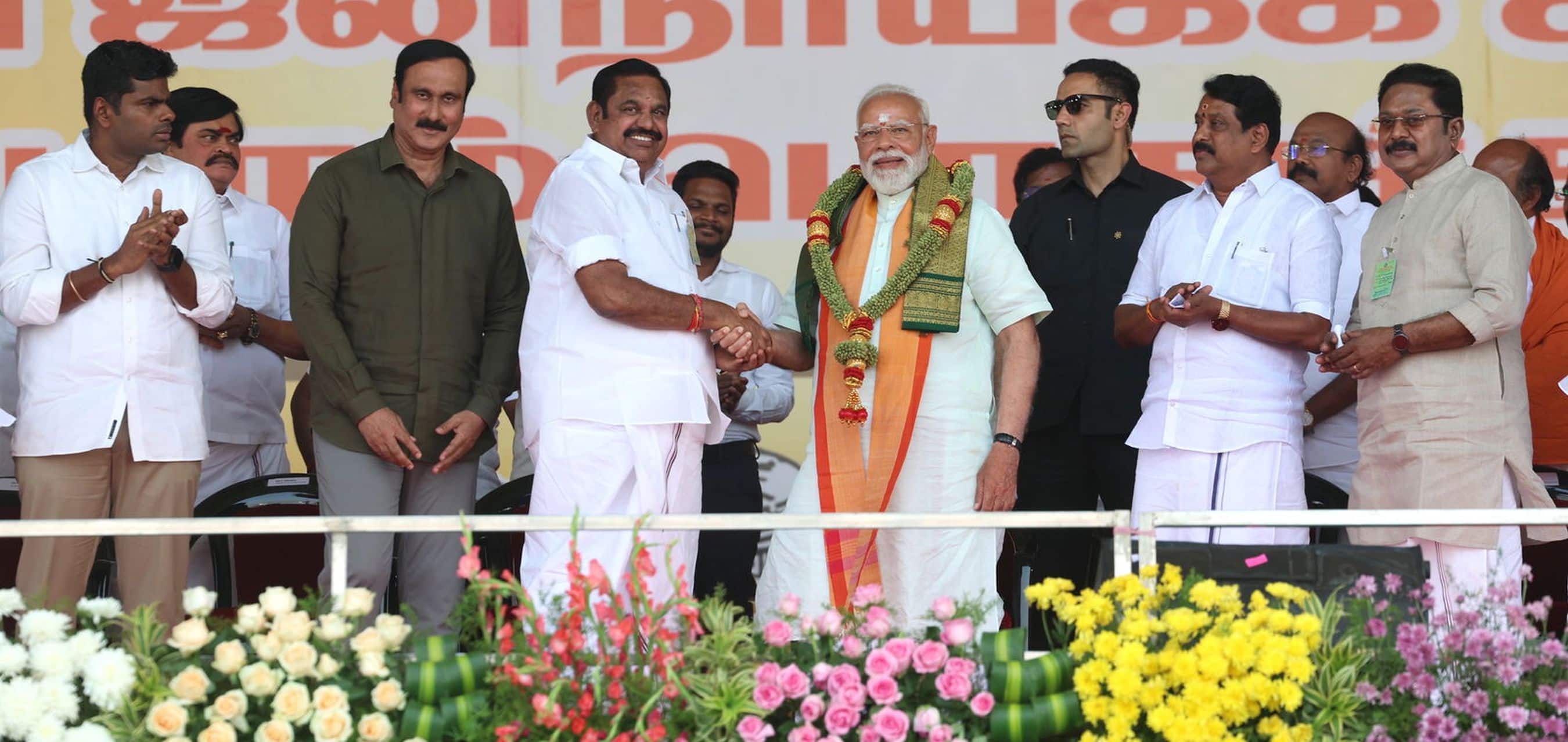PM Modi addresses an enthusiastic public rally in Madurai, Tamil Nadu