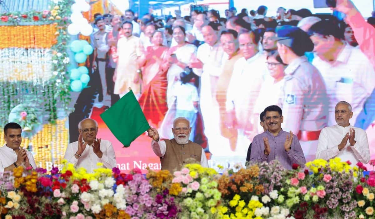 PM Modi lays foundation stone, inaugurates, and dedicates to the Nation development projects worth more than ₹20,000 crore in Vav-Tharad,Gujarat