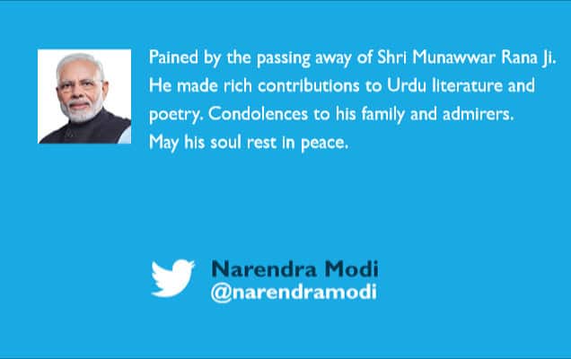 PM condoles demise of poet Munawwar Rana