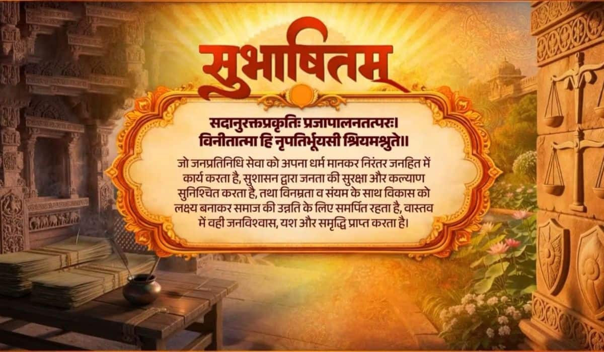 Prime Minister shares a Sanskrit Subhashitam highlighting public service as the biggest test of good governance and earning public trust