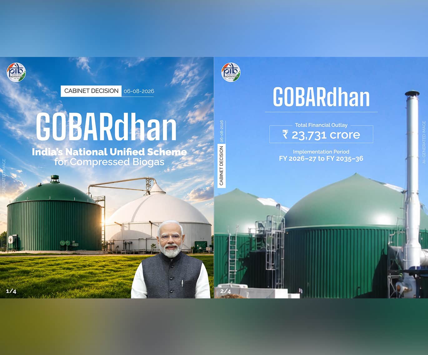 Cabinet approves GOBARdhan, India’s National Unified Scheme for Compressed Biogas, with an outlay of Rs.23,731 crore