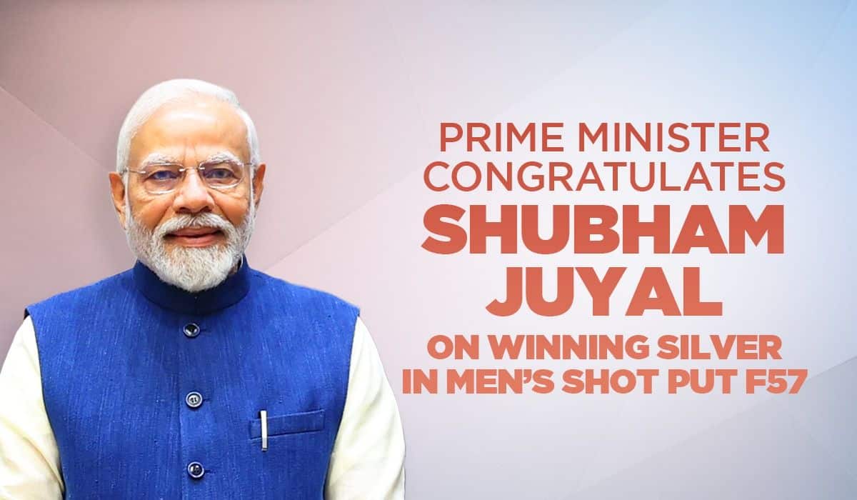 Prime Minister congratulates Shubham Juyal on winning Silver in Men’s Shot Put F57