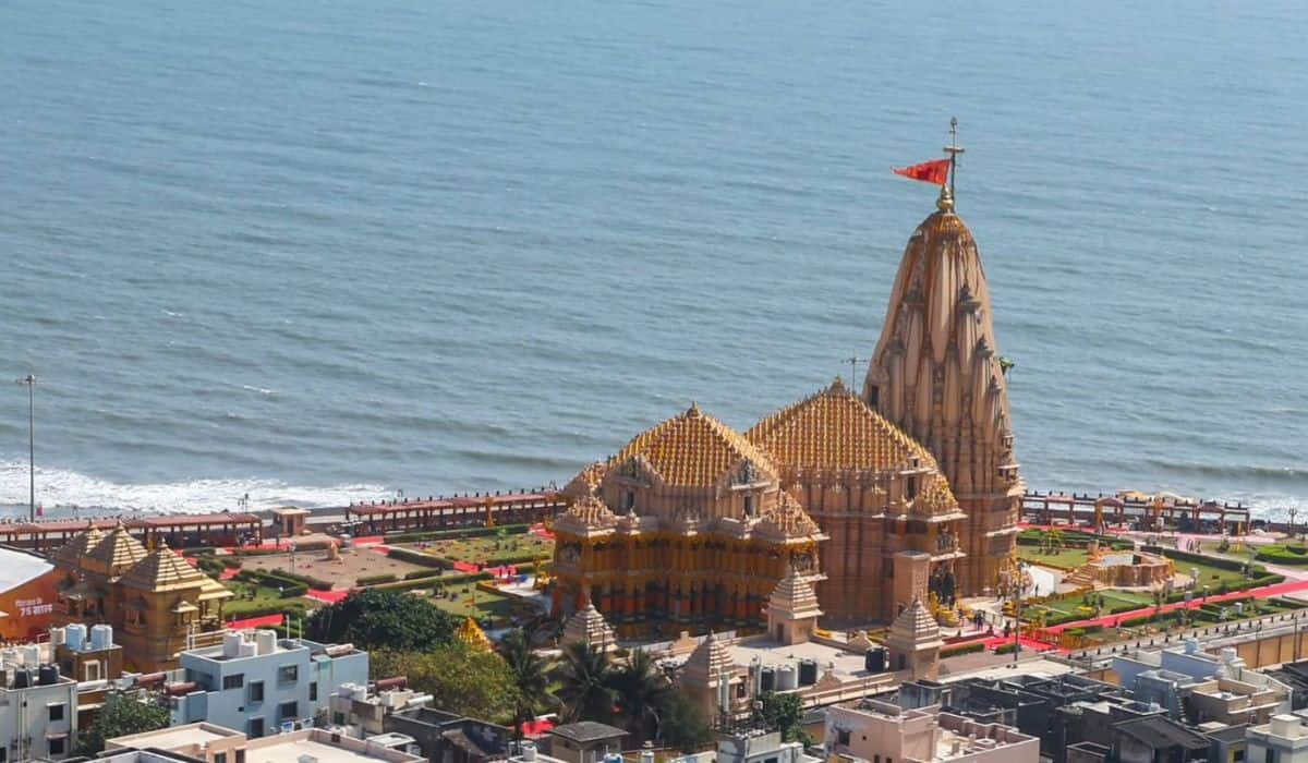 Prime Minister shares a photo of the Somnath Temple taken en route to Vadodara