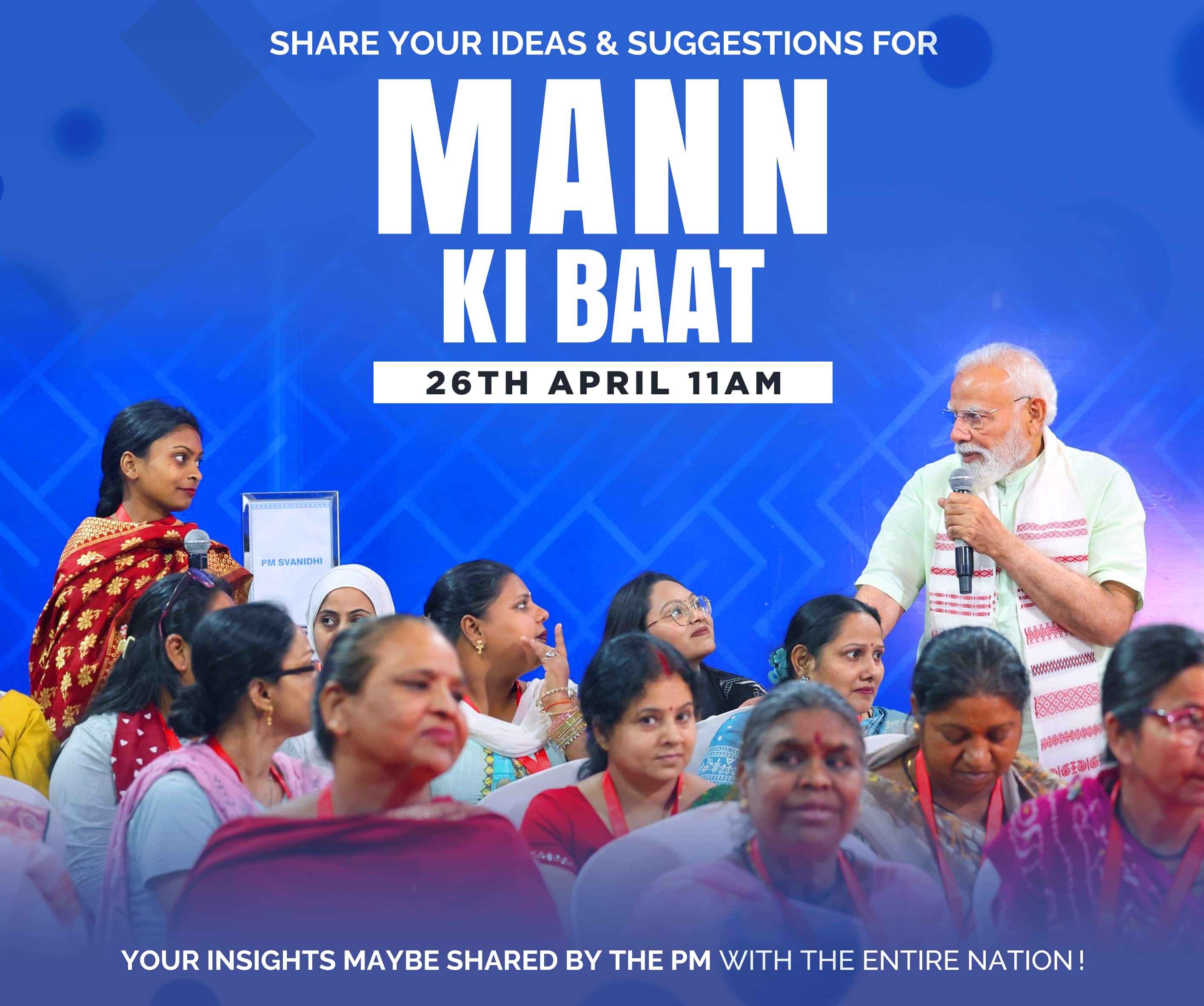 Share your ideas and suggestions for 'Mann Ki Baat' now!
