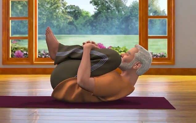 প্রধানমন্ত্রী মোদীর সঙ্গে প্র্যাকটিস করুন পবনমুক্তাসন!