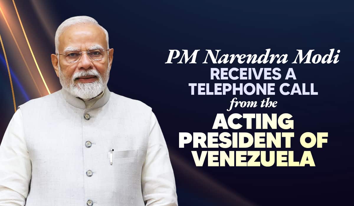 PM Narendra Modi receives a telephone call from the Acting President of Venezuela