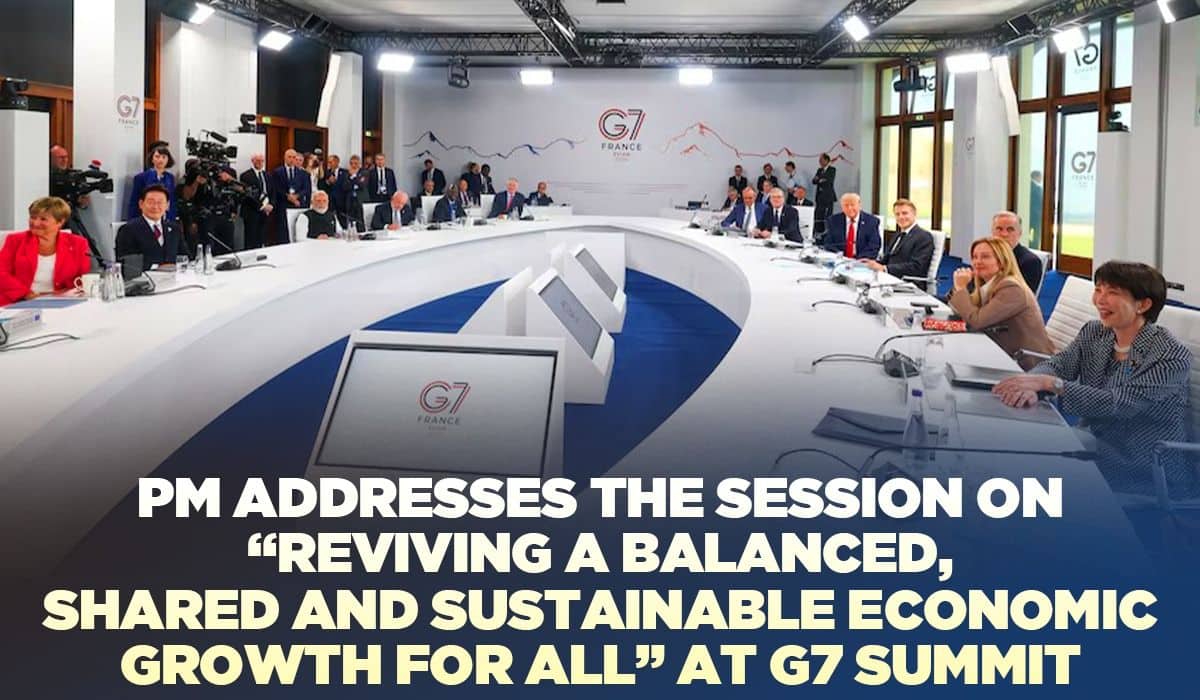 PM addresses the session on “Reviving a Balanced, Shared and Sustainable Economic Growth for All” at G7 Summit