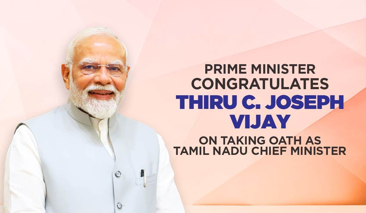 Prime Minister congratulates Thiru C. Joseph Vijay on taking oath as Tamil Nadu Chief Minister
