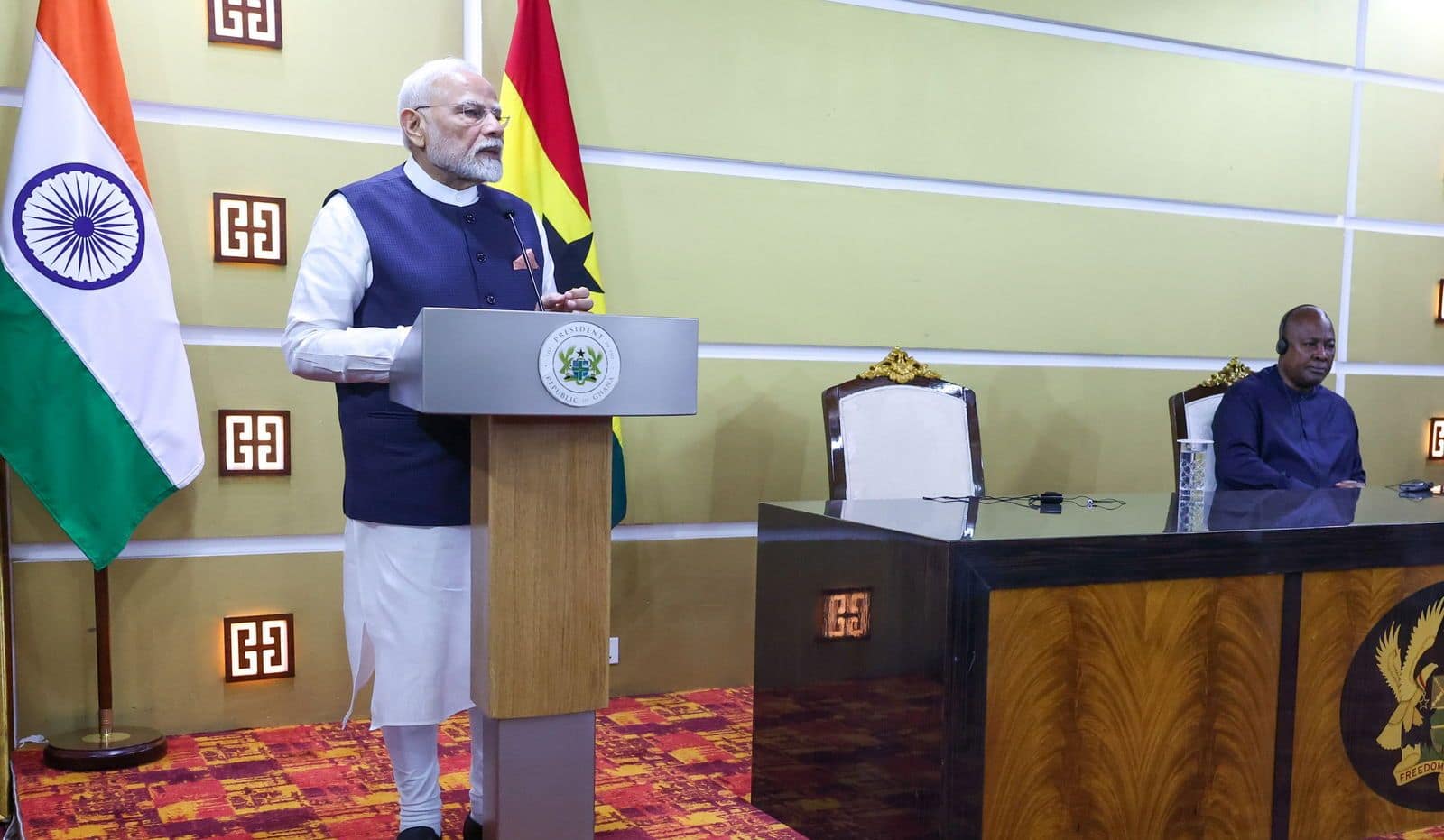 PM Modi and President Mahama of Ghana attend joint press meet