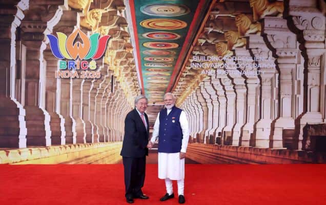 Rameswaram temple in backdrop as Modi welcomes leaders 