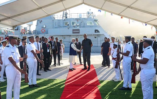 PM Modi hands over 'Made in India' patrol vessel PS LESPWAR to Seychelles Coast Guard 
